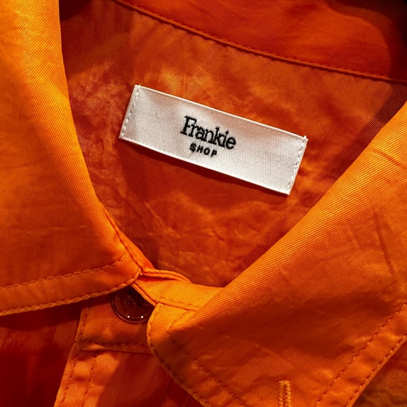 Like New The Frankie Shop Soma Oversized Shirt Jacket in Tangerine (One Size) - Picture 8 of 8